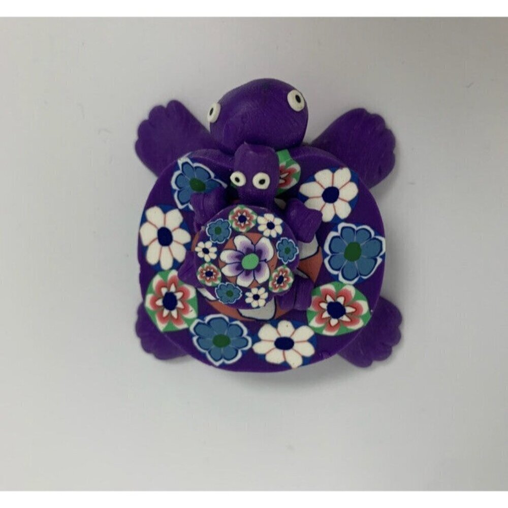 TURTLE / Tortoise WITH BABY Folk Art Mexico Fridge Magnet Travel Souvenir - Picture 2 of 8